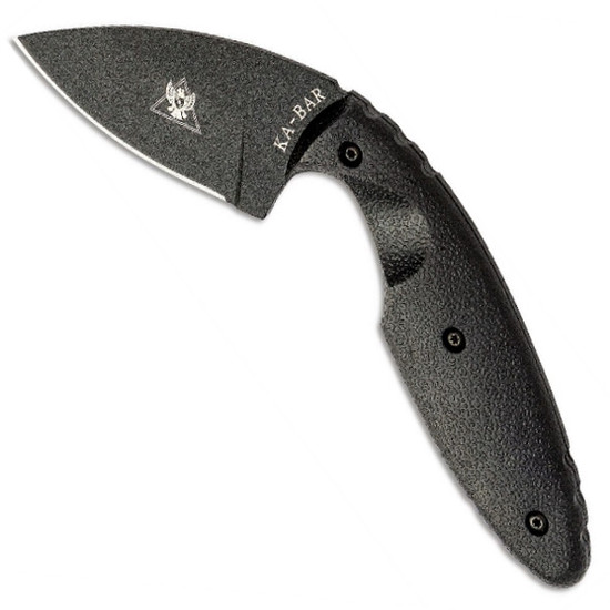 Ka-Bar TDI Law Enforcement Fixed Blade Knife, Black Plain Edge Blade