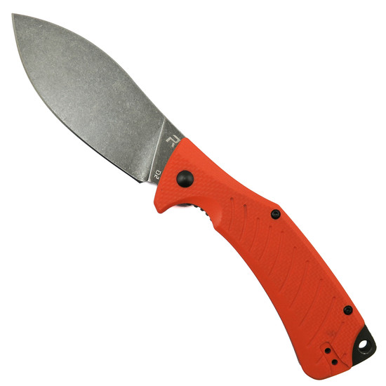 REVO Orange G-10 Ness REV 2 Flipper Knife, D2 Stonewash Blade