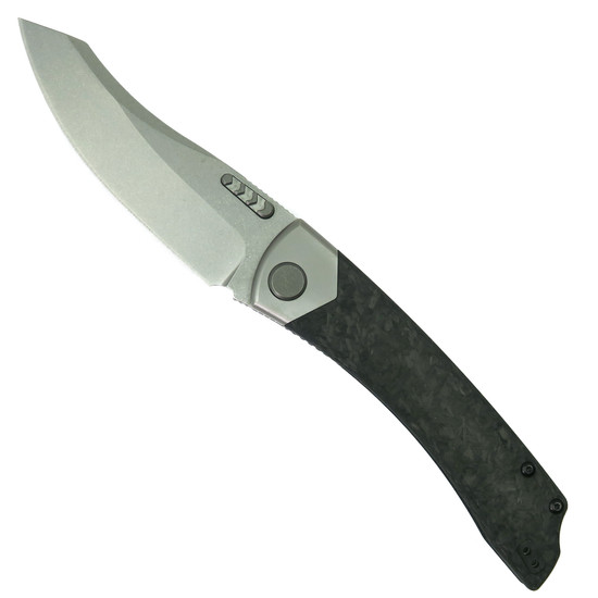 BRS E-Volve Marble Khopesh Thumb Stud Folder Knife, Stonewash Blade