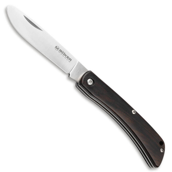 Boker Magnum Kids Slipjoint Folding Knife 2.99 440B Satin Rounded-Tip Clip  Point Blade, Zebra Wood Handles with Stainless Steel Bolsters - KnifeCenter  - 01RY138