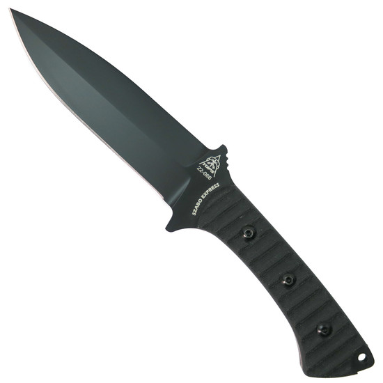 TOPS Szabo Express Fixed Blade Knife, Single Edge Black Blade