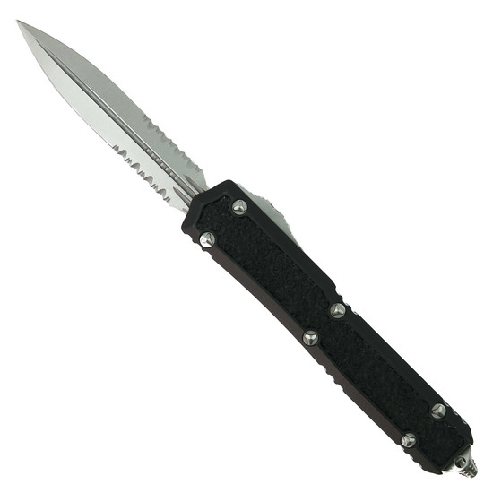 Microtech Signature Series Makora OTF Knife,  Stonewash Combo Dagger Blade