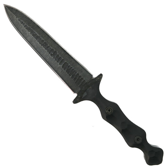 Stroup Knives Black G10 Dagger Fixed Blade Knife, Kydex Sheath