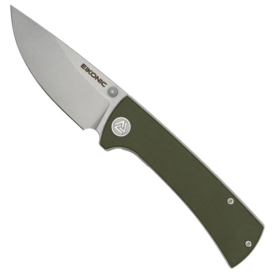 Eikonic Olive Green G10 RCK9 Chaves Knife, Satin Blade