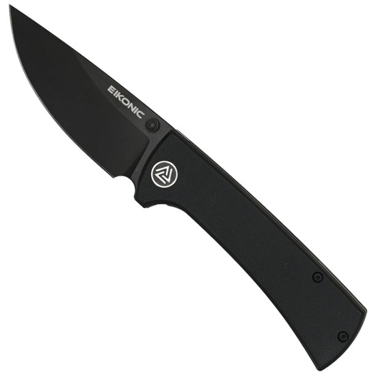 Eikonic Night Black G10 RCK9 Chaves Knife, Black Blade