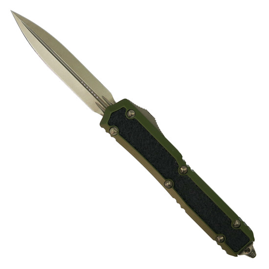 Microtech Signature Series OD Green Makora OTF Knife, Bronzed Dagger Blade