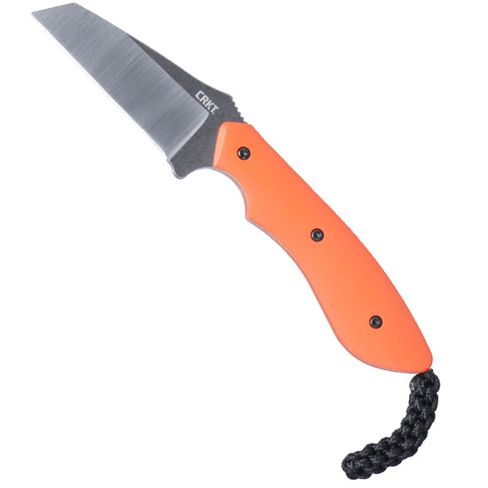 CRKT Folts Orange S.P.I.T. Fixed Blade Knife, Reverse Tanto Blade