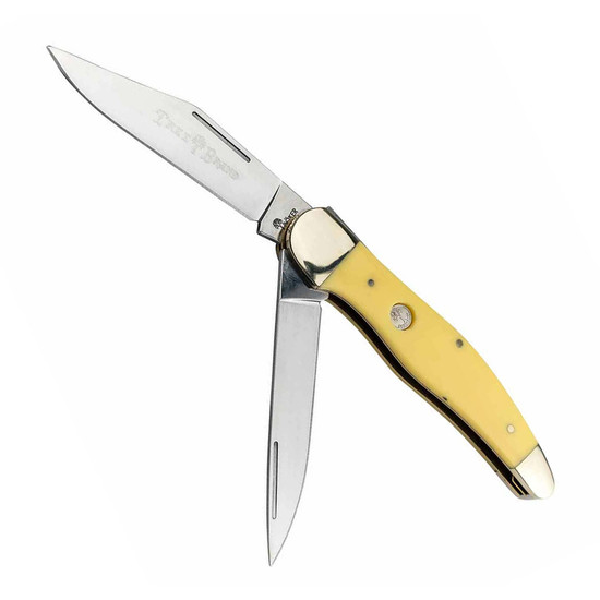 BOKER MANUFAKTUR Traditional Series TRAPPER 2.0 – Updated 2-Blade Trapper  Pocket Knife, EDC Folder with D2 Blade, Multiple Handle Options, 2023  (Yellow Delrin) : : DIY & Tools