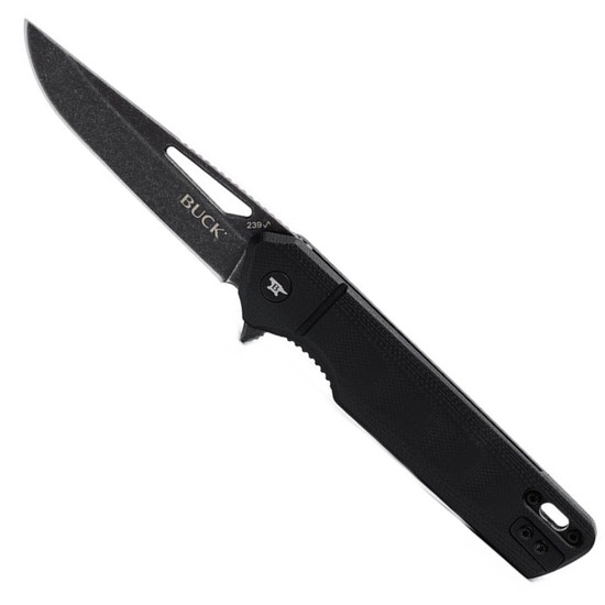 Buck OD Green 239 Infusion Assist Flipper Knife, Black Stonewash
