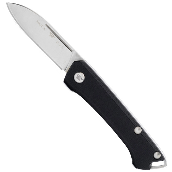 Buck 250 Saunter Folding Knife, Satin Clip-point Blade | BladeOps