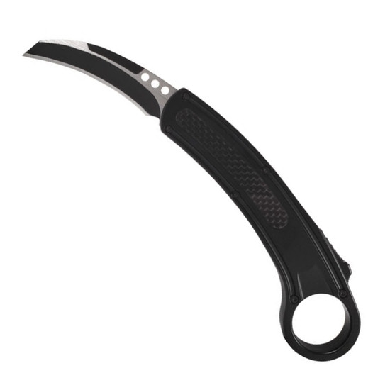 ArchAngel Carbon Fiber OTF Knife, Black Karambit Blade