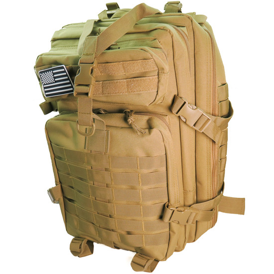 SurvivalGrid 40L Backpack, Desert Tan, Side View