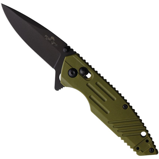 Bear Ops Mini Rancor IX Green Zytel Flipper Knife, Drop Point