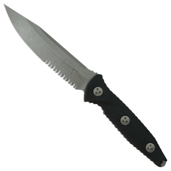 Microtech Socom Alpha S/E Apocalyptic Fixed Blade Knife, Stonewash Combo Blade