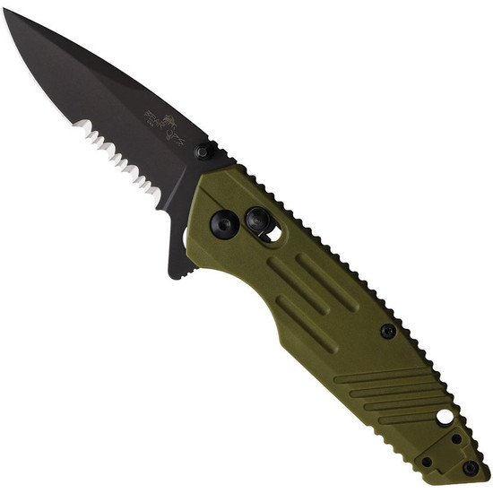 Bear Ops Mini Rancor IX Green Zytel Flipper Knife, Drop Point