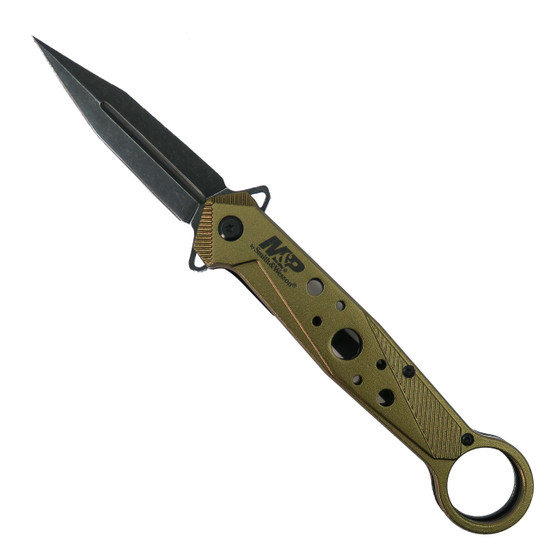 Smith & Wesson Exclusive OD Green M&P Assist Folding Dagger, Black