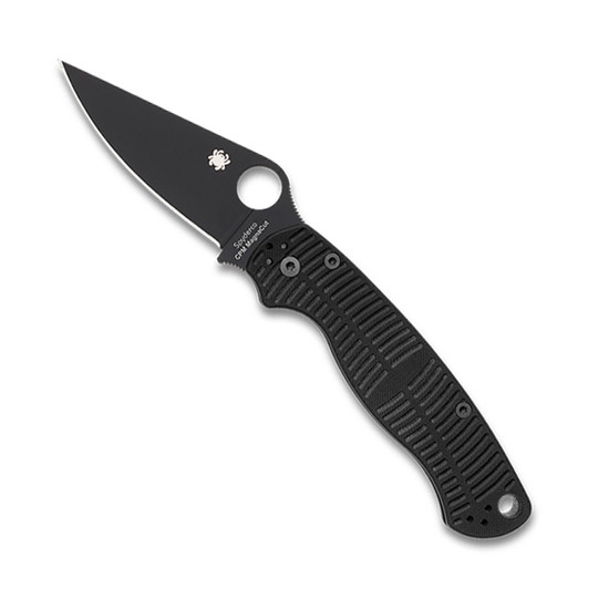 Spyderco Para Military 2 Salt Black G10 Folding Knife, Black CPM MagnaCut Blade