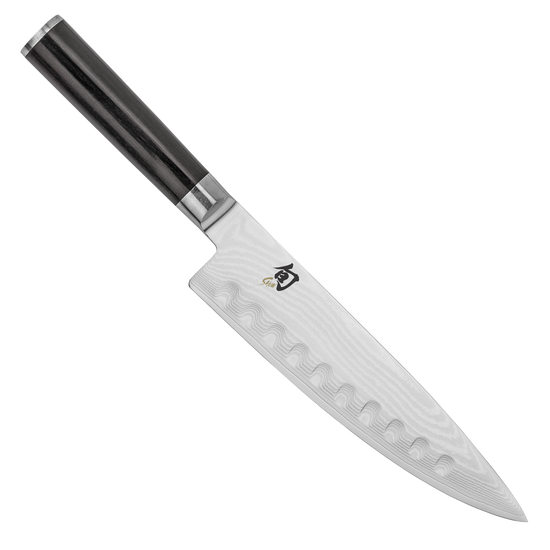 Shun DM0719 Classic Hollow Ground Chef's Knife 8" Blade, Pakkawood Handle