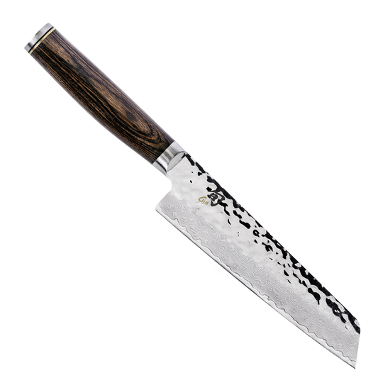 TDM0782 Premier Master Utility 6.5" Knife Hammered Blade, Walnut PakkaWood Handle