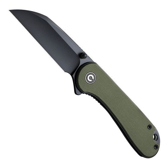 CIVIVI Elementum OD Green G10Liner Lock Knife, Nitro-V Black Wharncliffe Blade