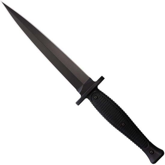 Spartan Blades George Raider Black Injection Molded Fixed Blade Knife, Black Poweder Coated Dagger Blade