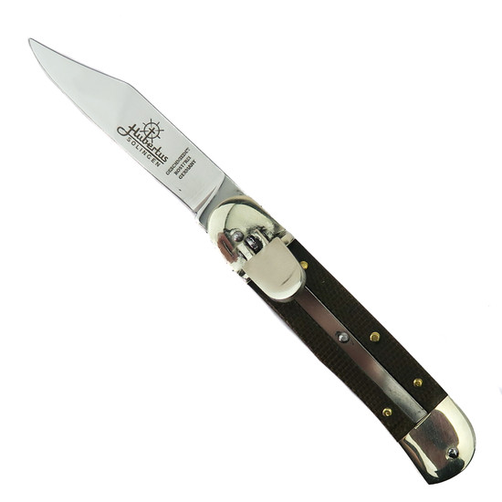 Hubertus Solingen Medium Springer Micarta Leverlock Knife, Clip