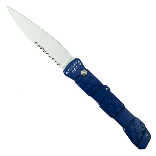 Piranha Blue 21 Automatic Knife, Mirror Combo Blade