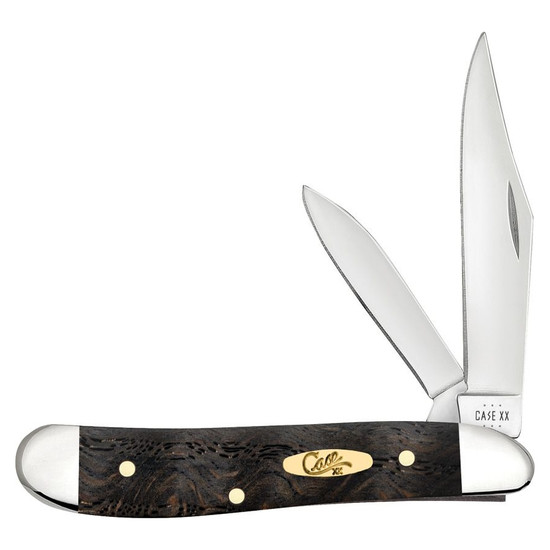 Case Smooth Black Curly Oak Wood Peanut Knife