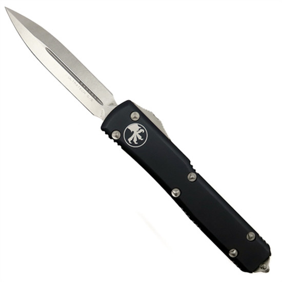 Microtech SCRATCH & DENT 122-10 Contoured Ultratech D/E OTF Auto Knife, Stonewash Blade FRONT VIEW