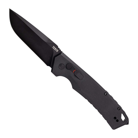 Tekto Black Delta A3 Automatic Knife, Black Drop Point Blade