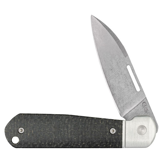Case XX Highbanks Anodized Aluminum Black Burlap Micarta Knife