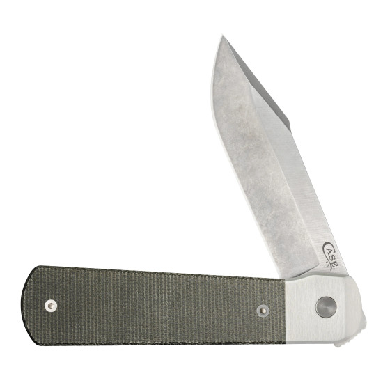 Case XX Longhouse Smooth OD Green Micarta Folding Knife