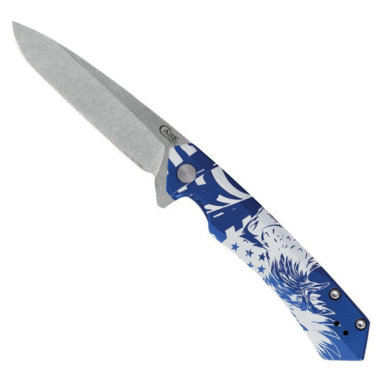 Case XX Shot Show Kinzua Eagle Flag Blue Aluminum Knife