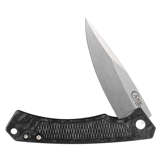 Case Marbled Carbon Fiber Marilla Flipper Knife, S35VN Stonewash Blade 