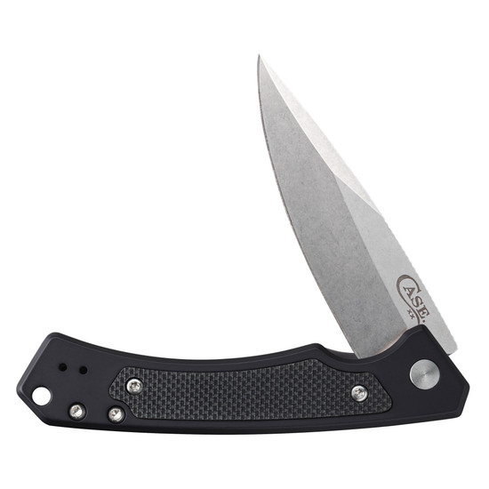 Case Steel and Black Aluminum Marilla Flipper Knife, 20CV Stonewash Blade