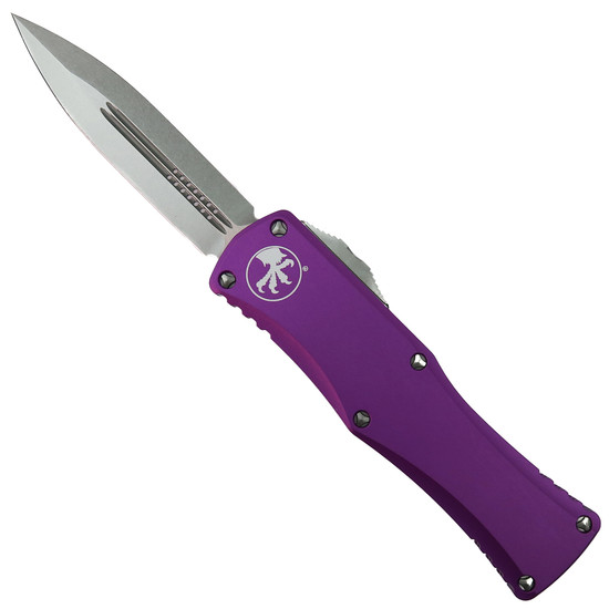  Microtech SCRATCH & DENT Violet Hera OTF Knife, Stonewash Dagger Blade