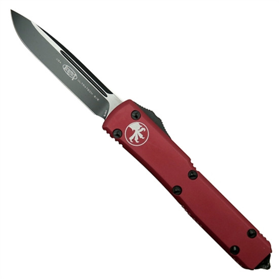  Microtech SCRATCH & DENT 121-1CCRD Red Contoured Ultratech S/E OTF Auto Knife, Black Blade