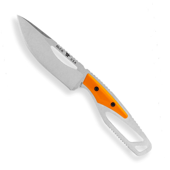 Buck PakLite 631 and 635 Field Kit Orange Glass Filled Nylon Fixed Blade Knife, Skinner Blade