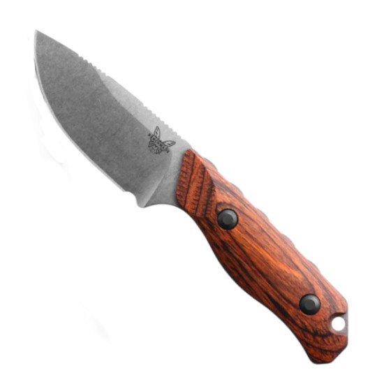 Benchmade Stabilized Wood Hidden Canyon Hunter Knife, Stonewash Blade