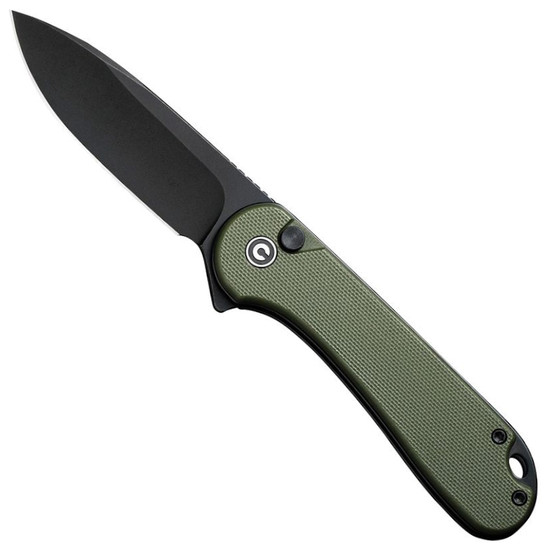 CIVIVI Elementum II OD Green G10 Button Lock Knife, Black Stonewash Blade