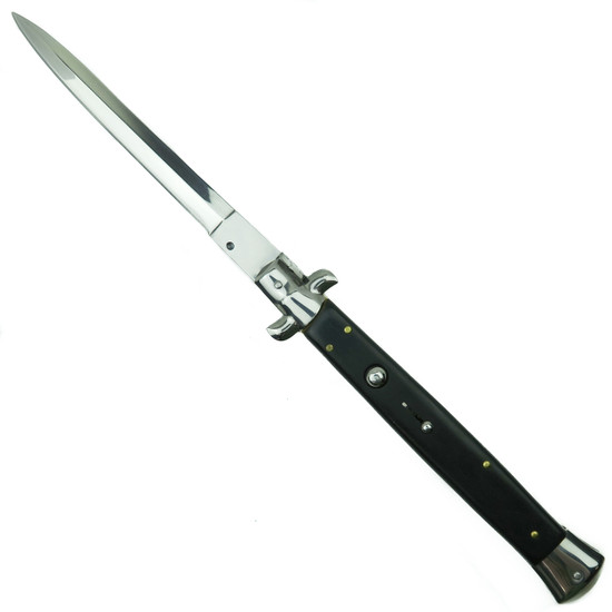 Giant Godfather Black Automatic Knife, Satin Blade