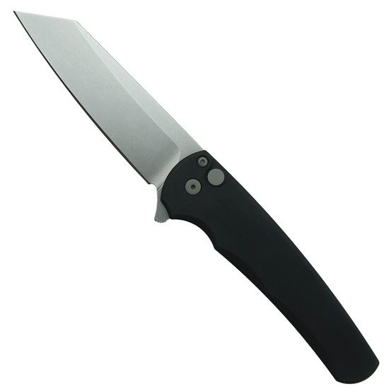 Pro-Tech Malibu Black Aluminum Flipper Knife, Stonewash MagnaCut Reverse Tanto Blade
