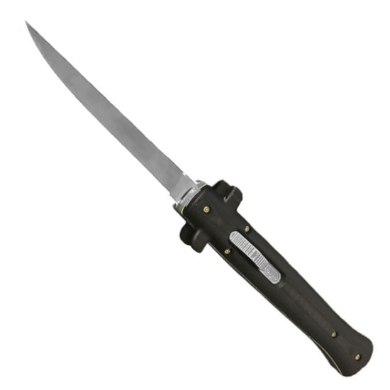 Frontline Tactical Black G10 OTF Auto Knife, Silver Blade