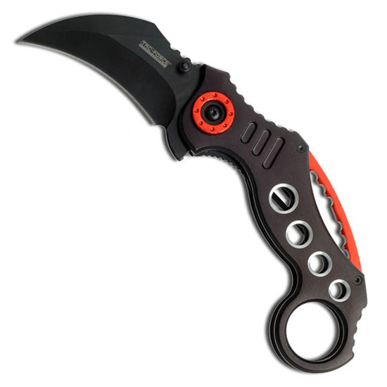 Tac Force TF-705K-RD Red Karambit Spring Assist Knife, Black Blade