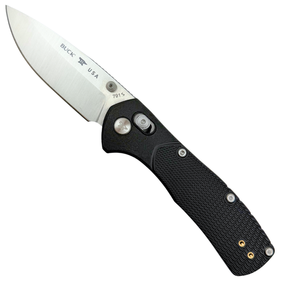 Buck 791 Black GFN Range Pro Crossbar Lock Folding Knife, Satin Drop Point Blade