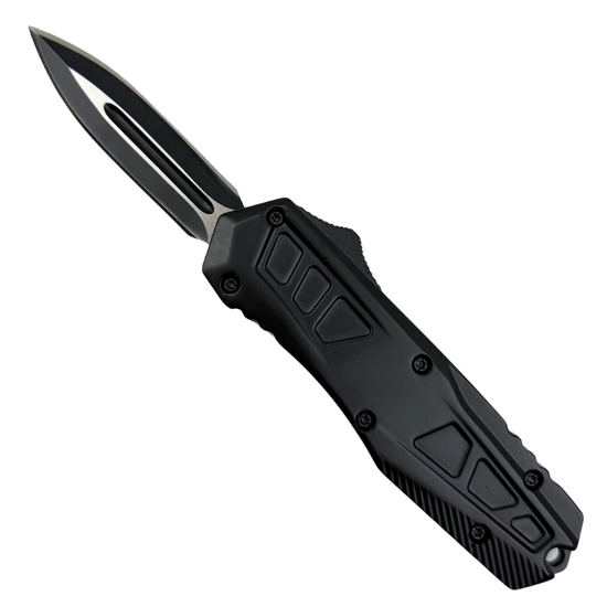 Cyborg Black OTF Knife, Black D/E Dagger Blade