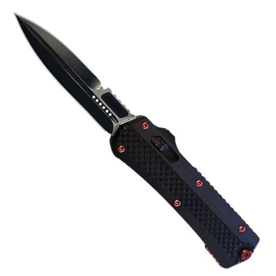 Stealth Dagger Black G10 OTF Knife, Black Dagger Style Blade