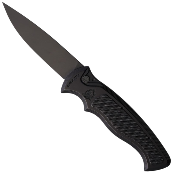 Piranha Velocity Auto Knife, Black Drop Point