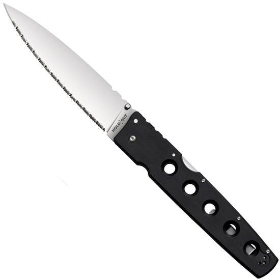 Cold Steel Hold Out 6" Folder Knife, Satin Serrated Edge