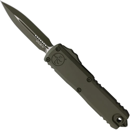 Microtech OD Green Cerakote Aluminum UTX-85 Gen IV OTF Knife, OD Green Cerakote Spear Point Blade